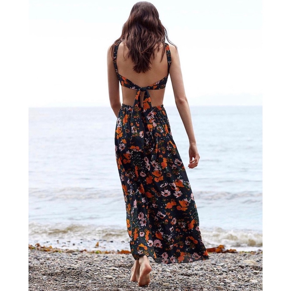 Floral Backless Maxi Dress